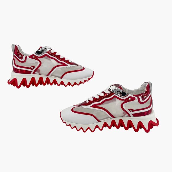 Christian Louboutin Sharkina White Mesh Red Sneakers Size 41 US 11 Women's 6947 - Picture 11 of 15